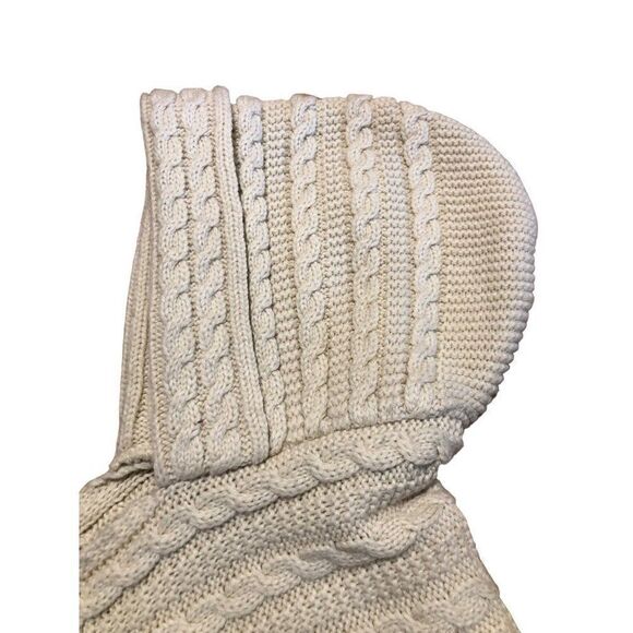 Vintage Handmade Girls Hat Cape with Scarf Cable Knit Ecru - Picture 3 of 3